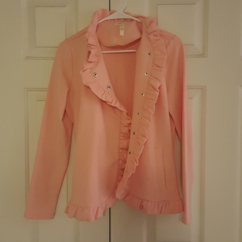 Matilda Jane Mallowcreme Pink Ruffle Jacket NWOT